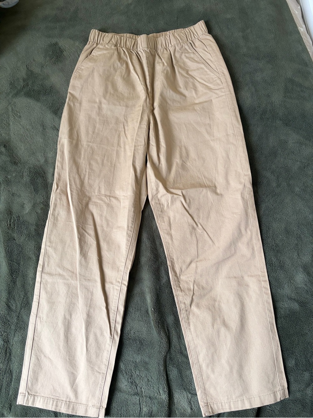 Muji Women's Beige Elastic-Waist Chinos